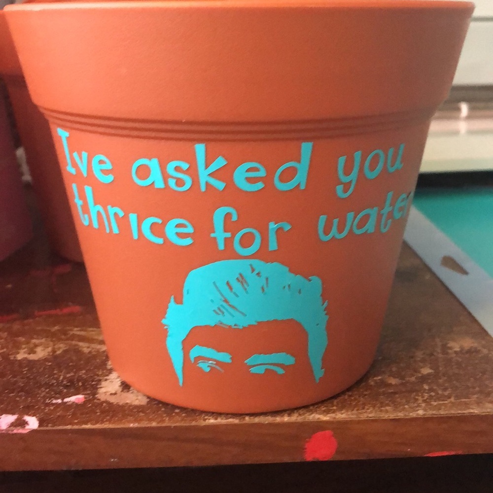 6 inch Schitts creek themed pot